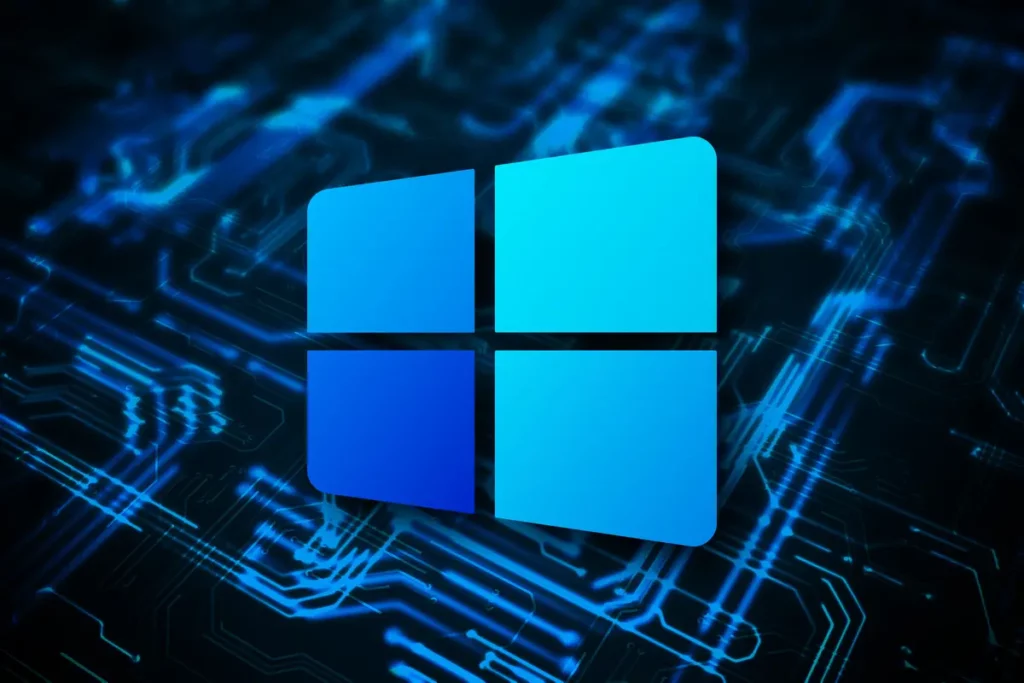 microsoft windows 10x logo glowing blue circuits by vchal gettyimages 1186902469 2400x1600 100882265 large